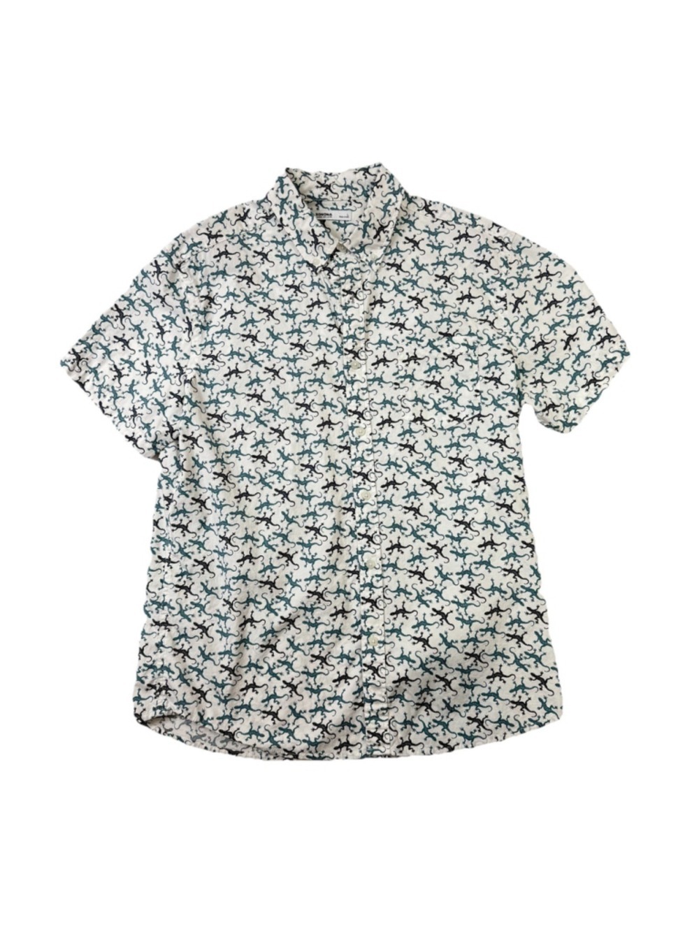 Sonoma Goods For Life Men's Retro Shirt Short Sleeve Gecko Pattern Large